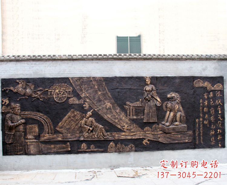 广西牡丹色玻璃钢园林墙壁装饰壁画
