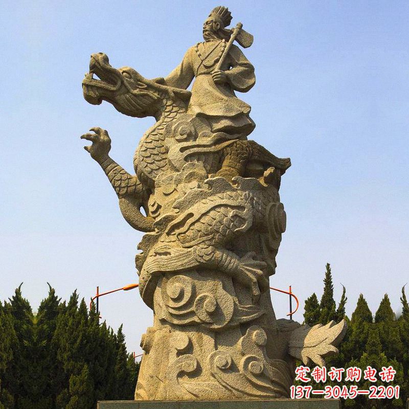 广西颛顼砂岩石雕像传承古代历史人物雕塑之美