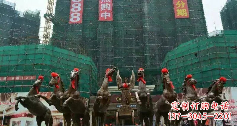 广西阿波罗浪漫马群铜雕