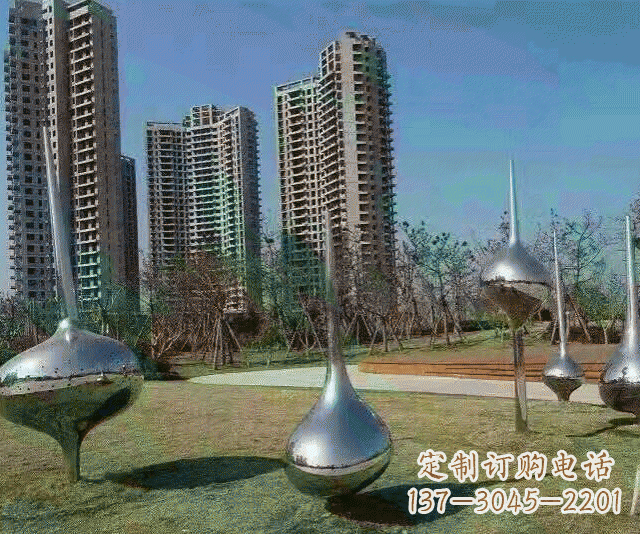 广西小区不锈钢抽象陀螺雕塑