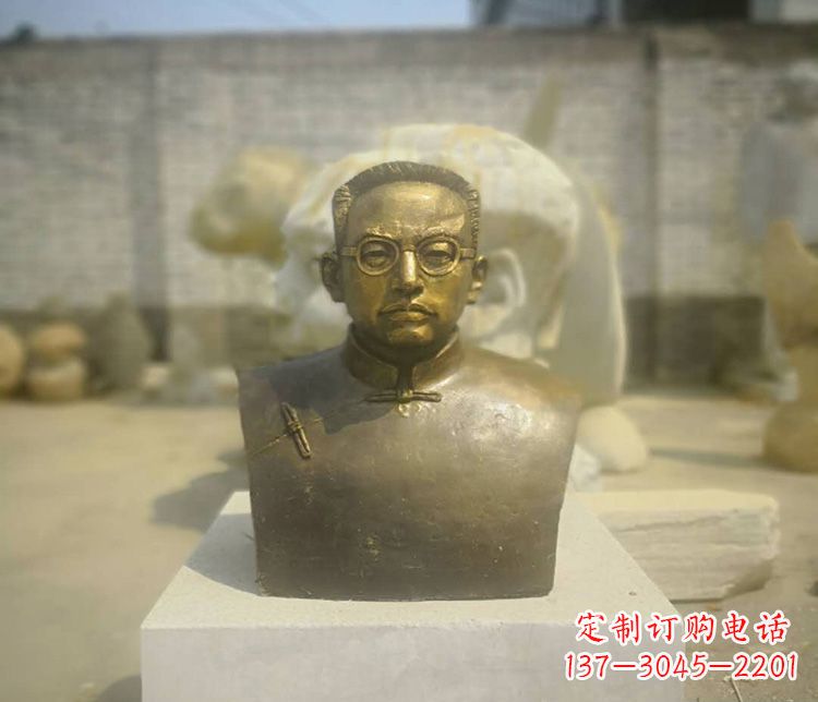 广西爱国者陶行知胸像铜雕