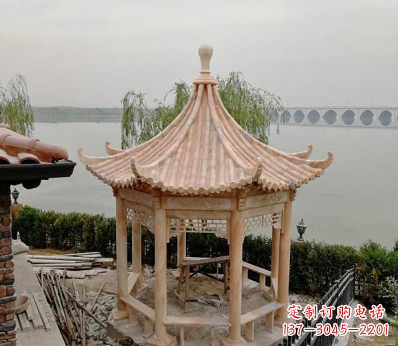 广西精致古典八角凉亭石雕