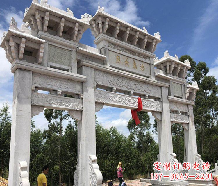 广西牌坊石雕精美定制礼品
