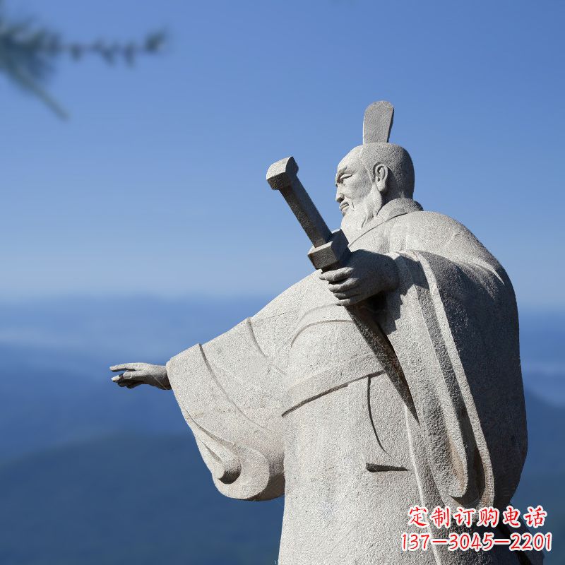 广西秦始皇石雕像展现绝代霸气