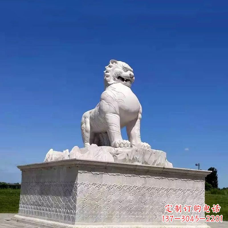 广西白虎魅力古老神兽雕塑摆件