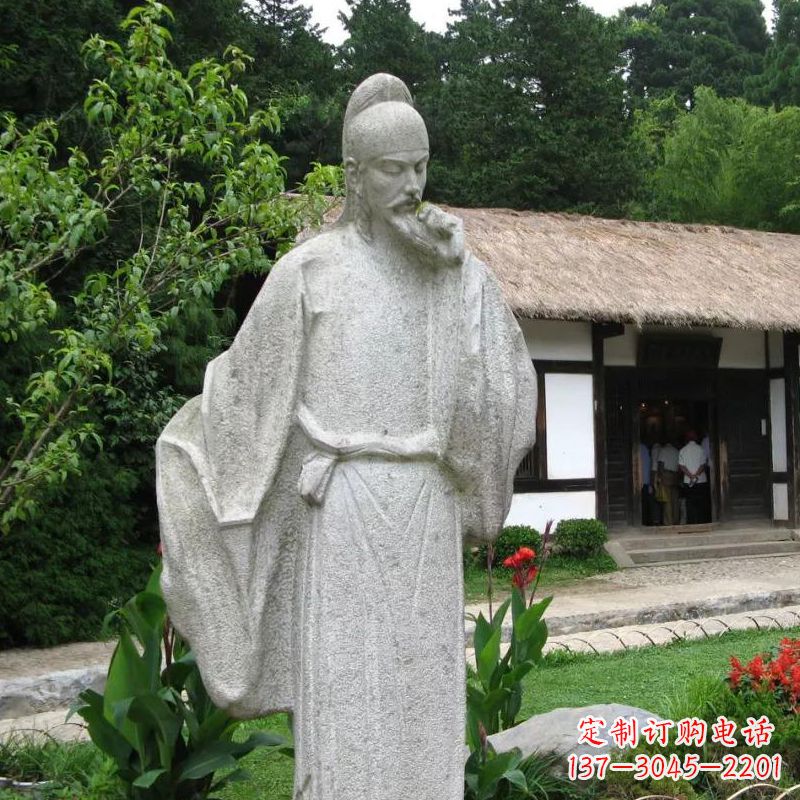 广西白居易石雕塑像传承中国古代文化精髓