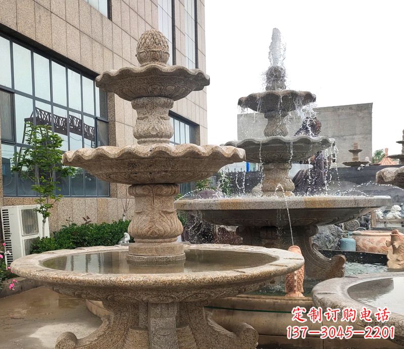 广西“白麻石质天然喷泉雕塑”