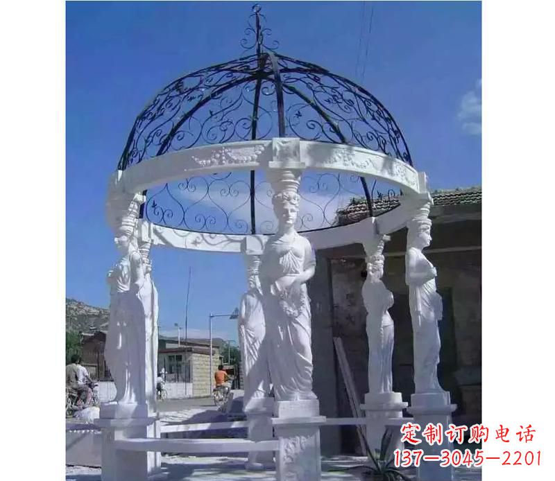 广西白色欧式石头凉亭