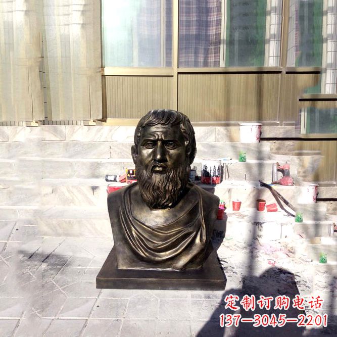 广西柏拉图仿铜头像系列以玻璃钢雕刻出世界名人的传奇