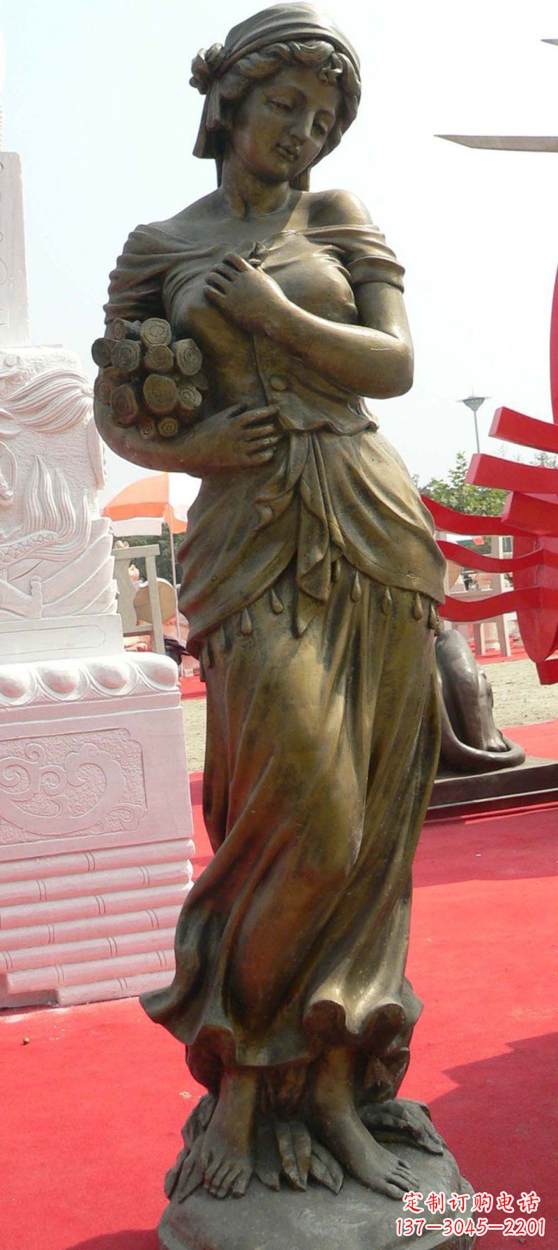 广西少女梦想铜雕