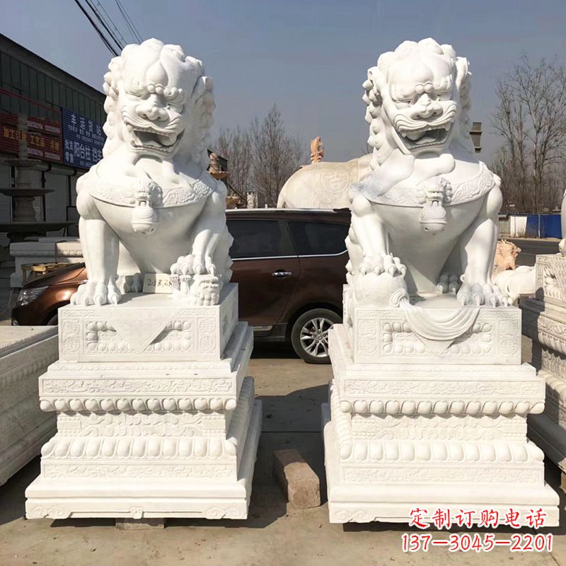 广西北京汉白玉石狮子