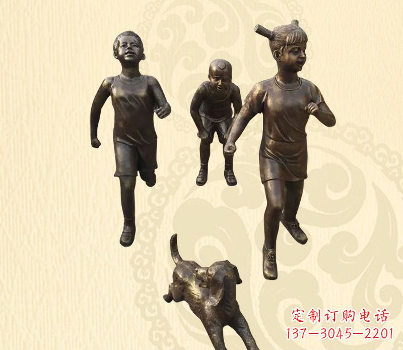 广西“活力四射儿童铜雕”