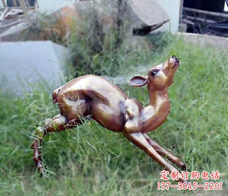 广西精美玻璃钢仿铜动物摆件