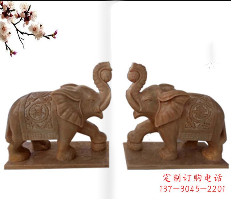 广西精美大象石雕