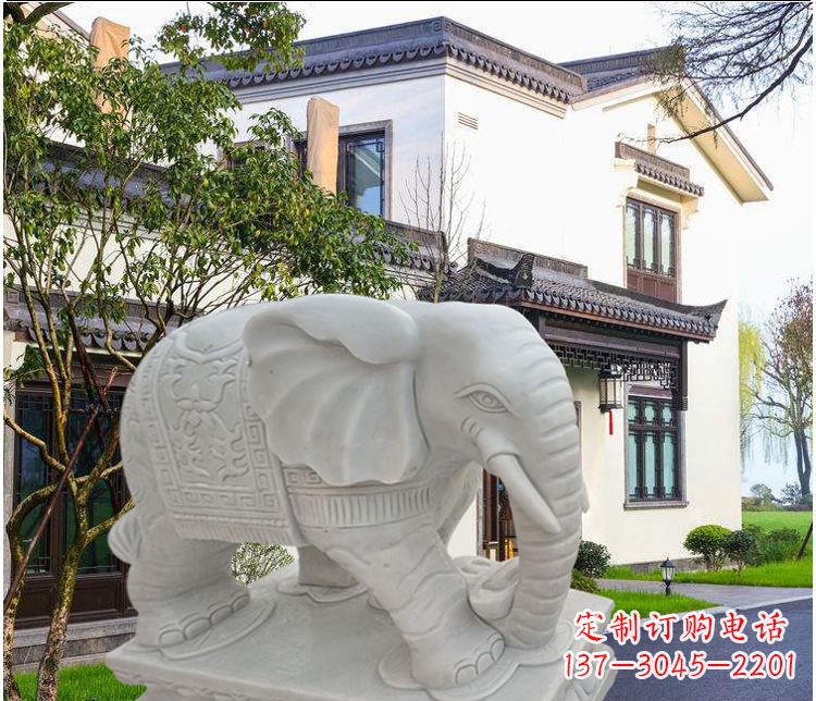 广西大象汉白玉雕塑