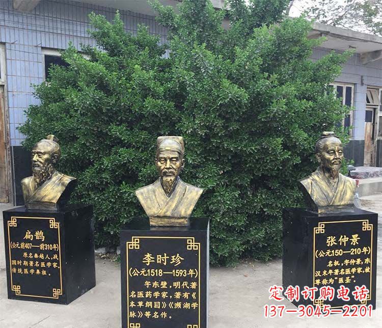 广西扁鹊李时珍张仲景胸像古代人物铜雕