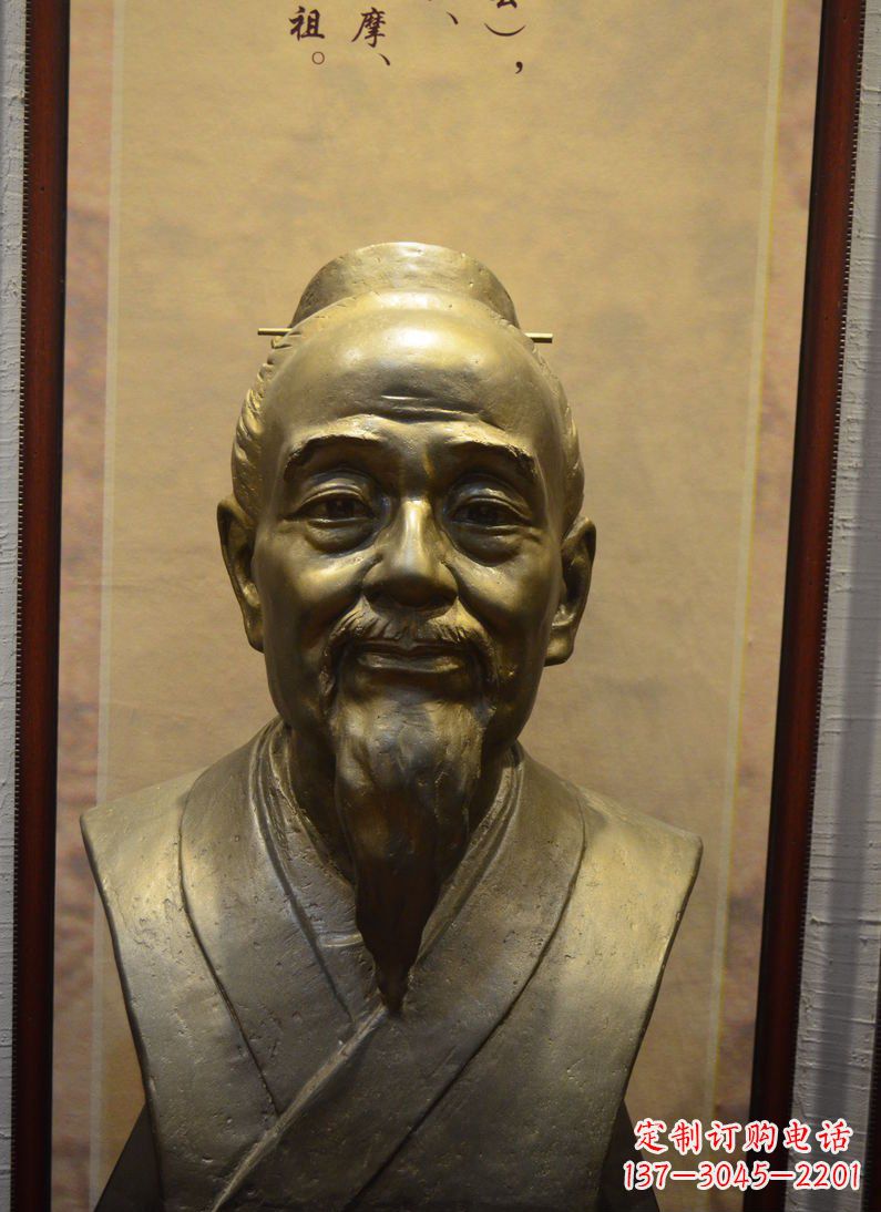 广西扁鹊胸像古代医学家铜雕