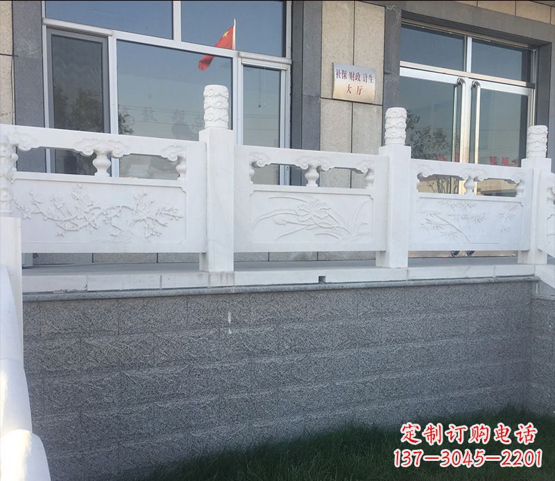 广西别墅汉白玉栏板景观石雕 (2)