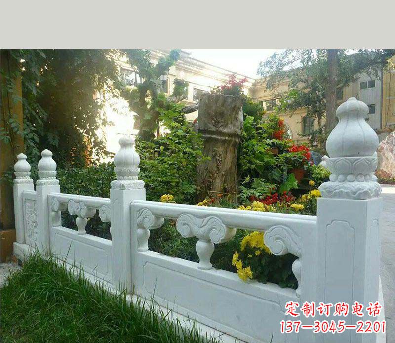 广西别墅汉白玉栏板景观石雕