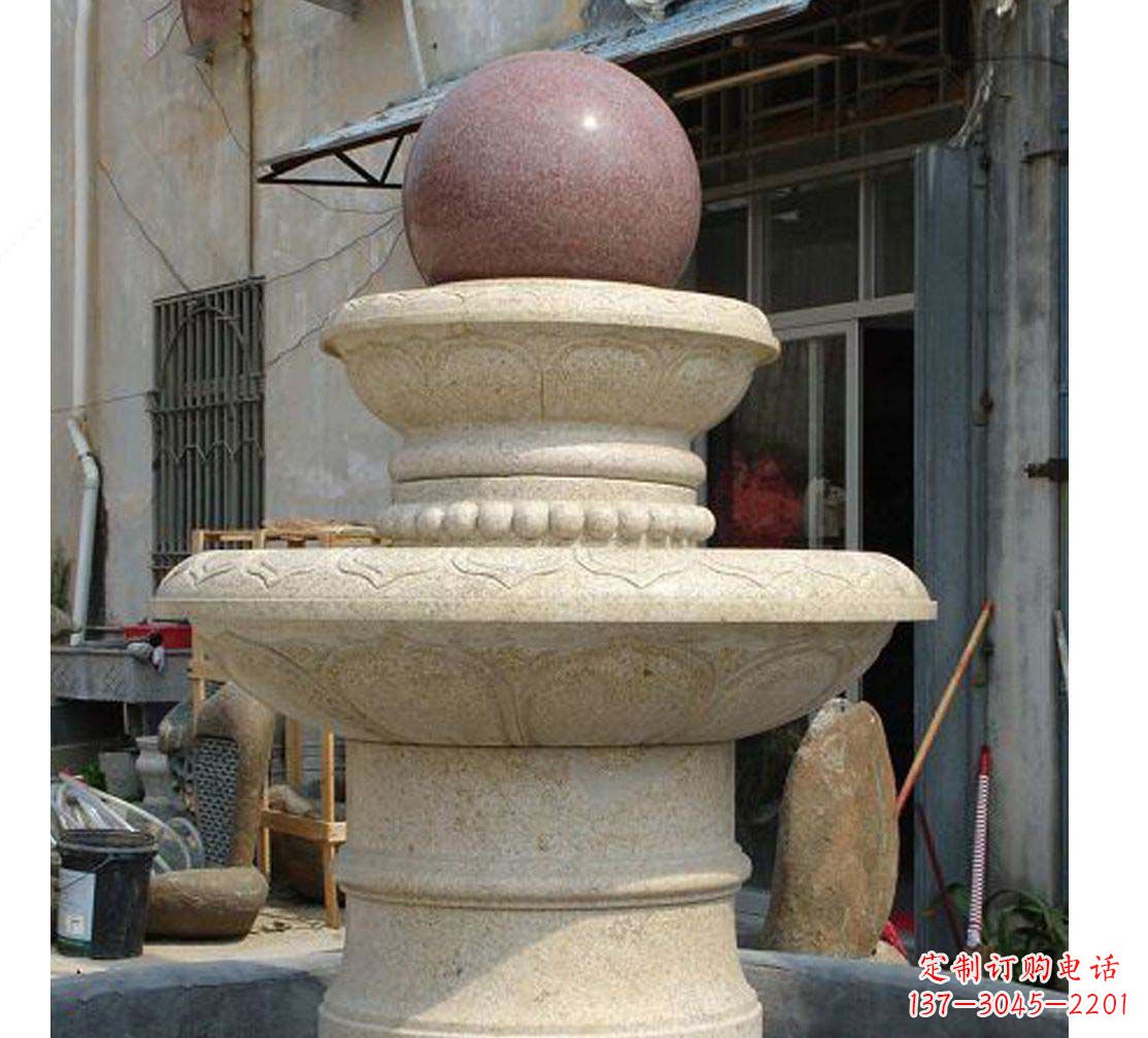 广西别墅景观大理石风水球喷泉雕塑