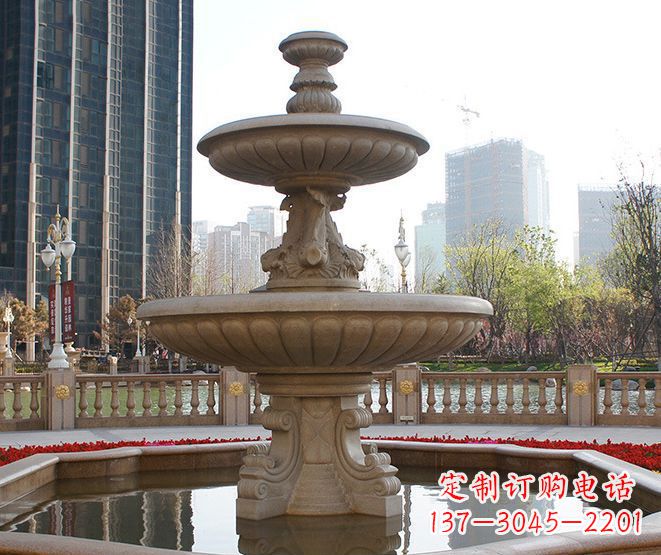 广西别墅景观大型喷泉石雕