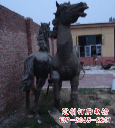 广西别墅景观动物马铜雕塑_2