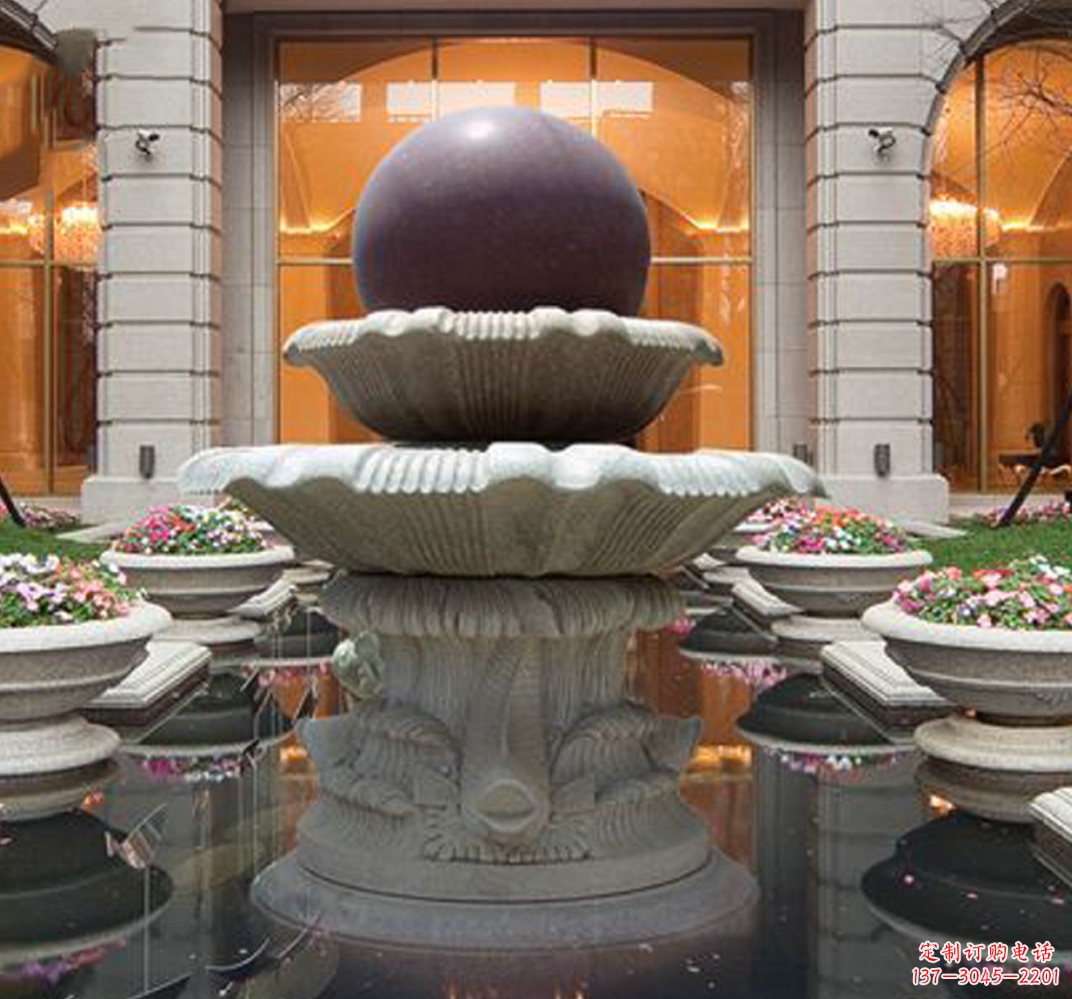 广西景观风水球石雕引领宁静家庭氛围