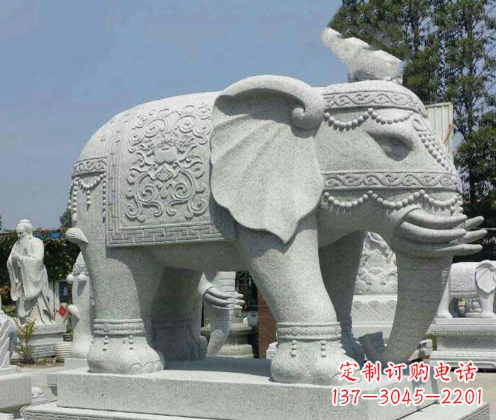 广西别墅景观缅甸大象石雕