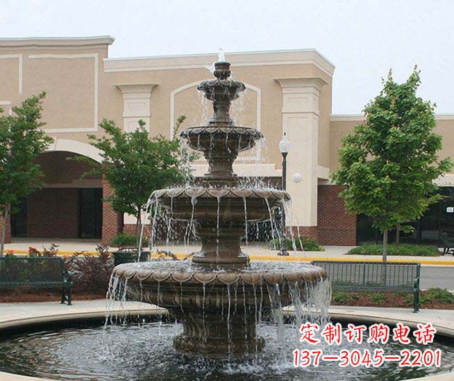 广西别墅景观石雕多层喷泉雕塑 (3)