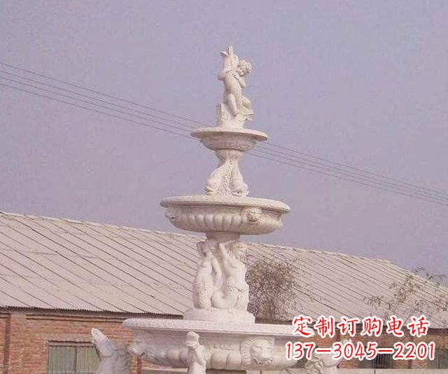广西别墅景观天使喷泉石雕 (2)