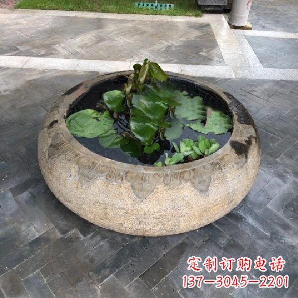 广西经典古典仿古石雕鱼缸