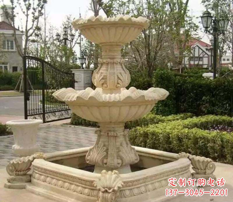 广西优雅精致的喷泉石雕