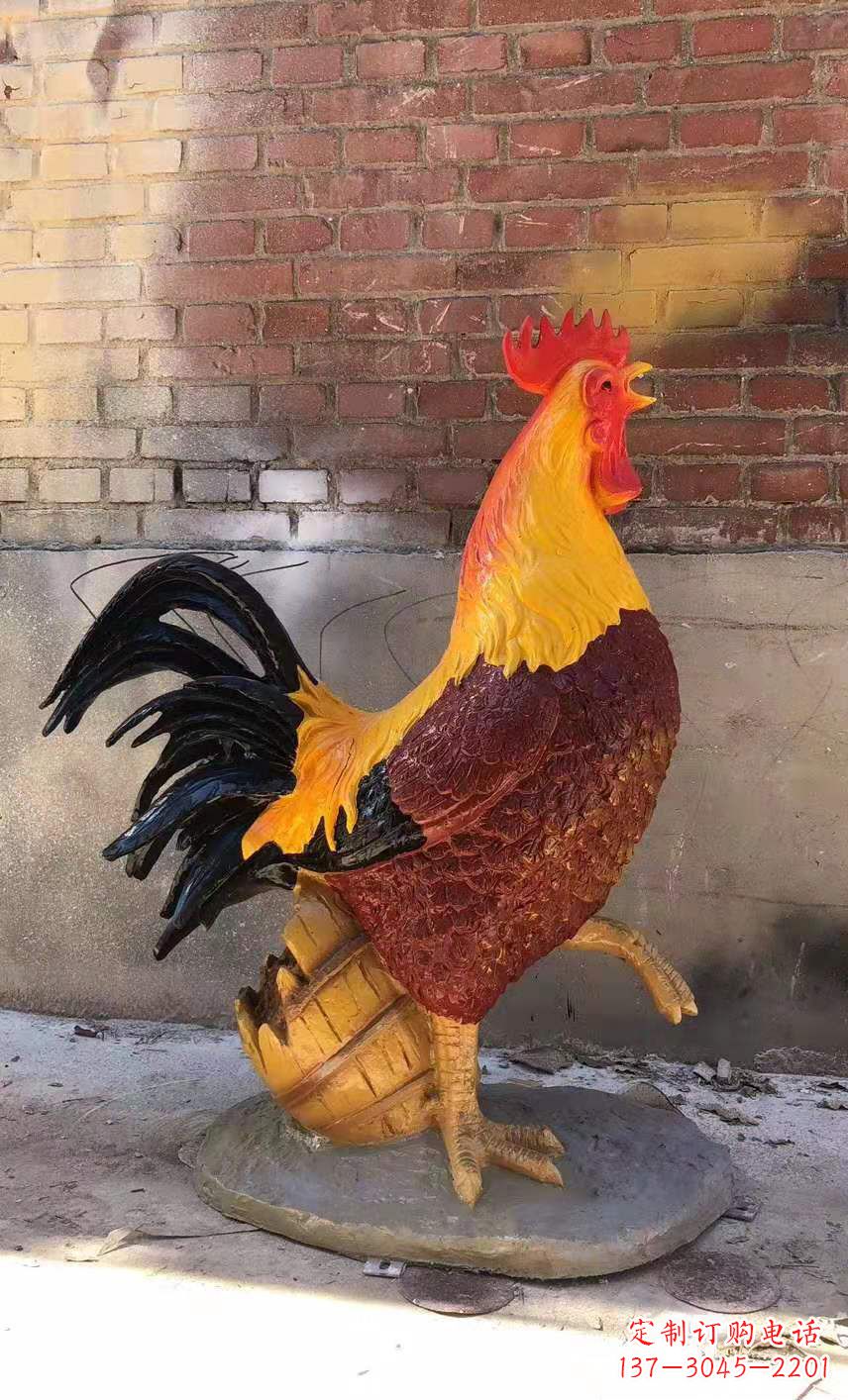 广西玻璃钢公鸡雕塑