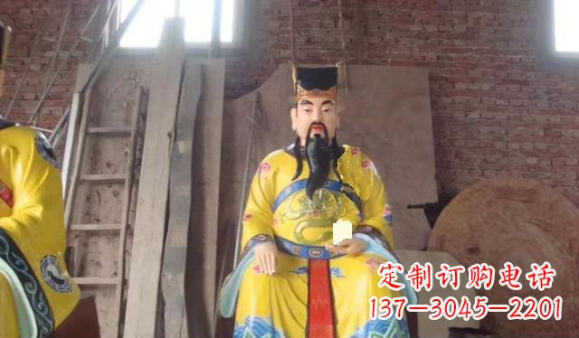 广西玻璃钢彩绘文财神寺庙神像雕塑