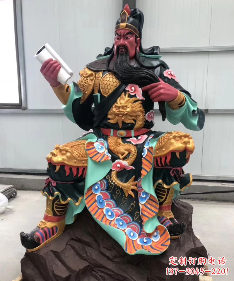 广西玻璃钢彩绘关公雕像艺术之美