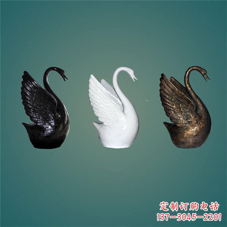 广西玻璃钢制天鹅雕塑,点缀水景水池
