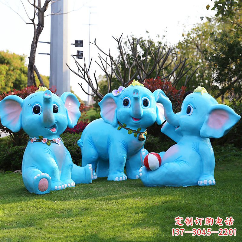 广西玻璃钢大象雕塑精美的艺术品