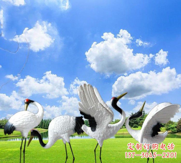 广西玻璃钢丹顶鹤雕塑——一件艺术精品