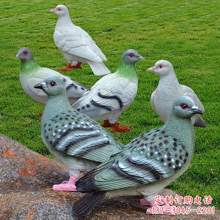 广西玻璃钢和平鸽雕塑象征和平与自由