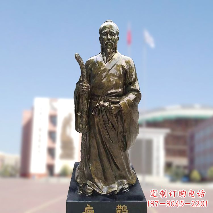 广西玻璃钢仿铜扁鹊雕塑