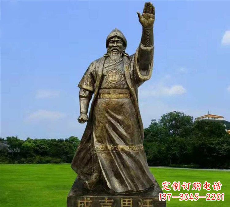 广西玻璃钢成吉思汗雕塑