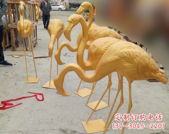 广西火烈鸟雕塑仿铜雕塑的精美杰作