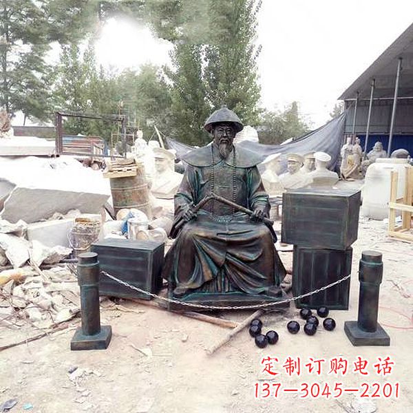 广西林则徐雕塑以玻璃钢仿铜呈现
