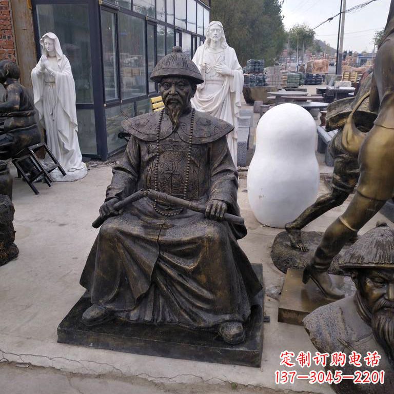 广西玻璃钢林则徐雕塑