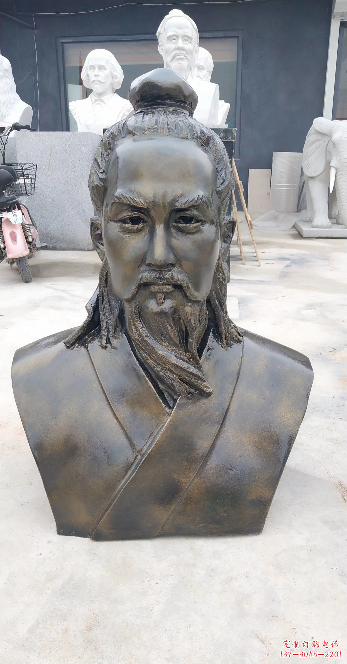 广西玻璃钢鲁班头像雕塑传承传统雕刻技艺