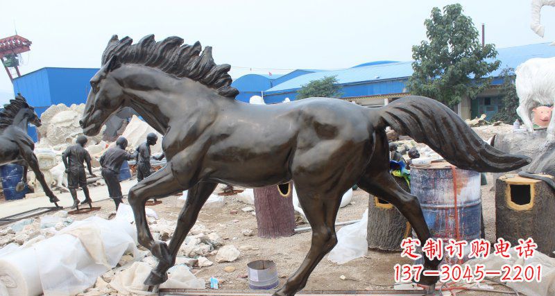 广西玻璃钢仿铜马广场动物雕塑精美雕塑装点繁华城市