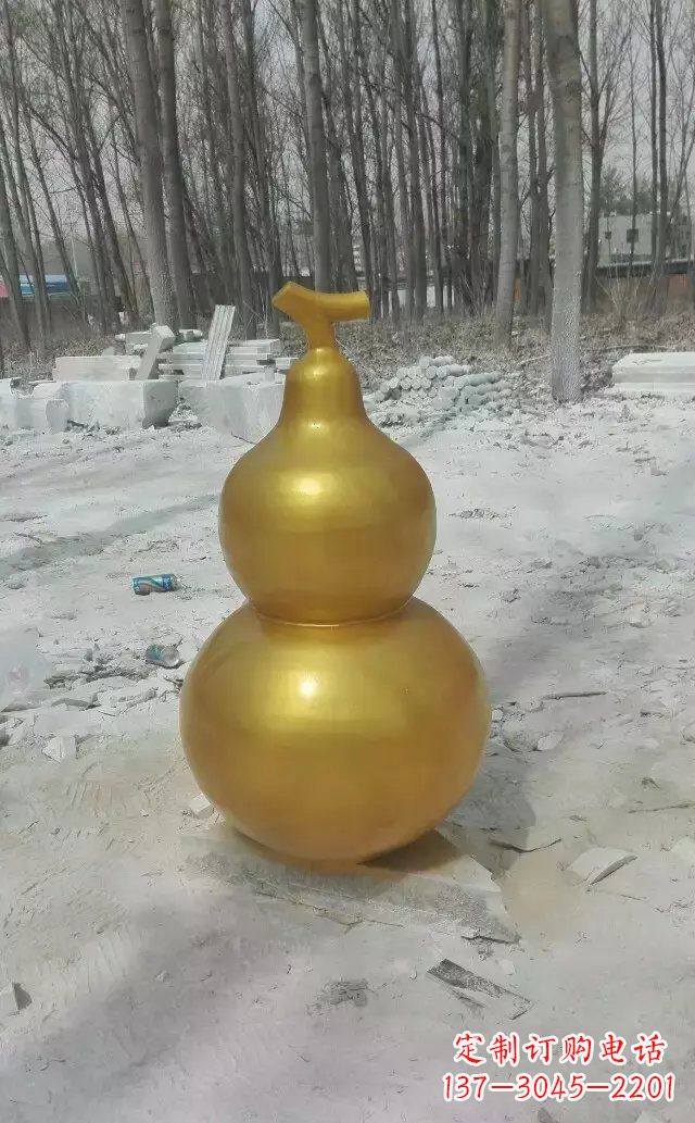广西玻璃钢仿铜葫芦雕塑