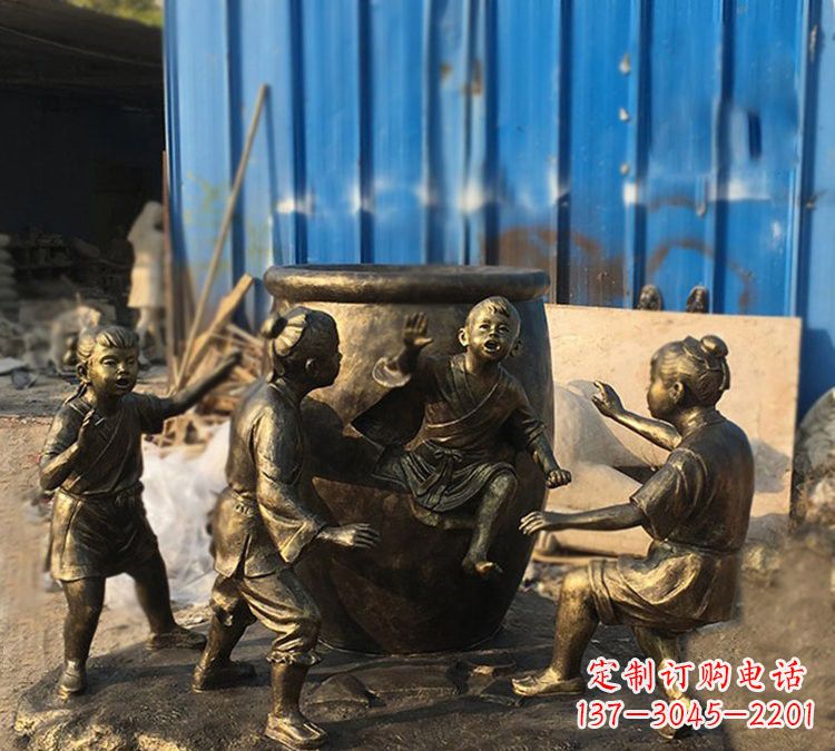 广西司马光雕塑以玻璃钢仿铜创作