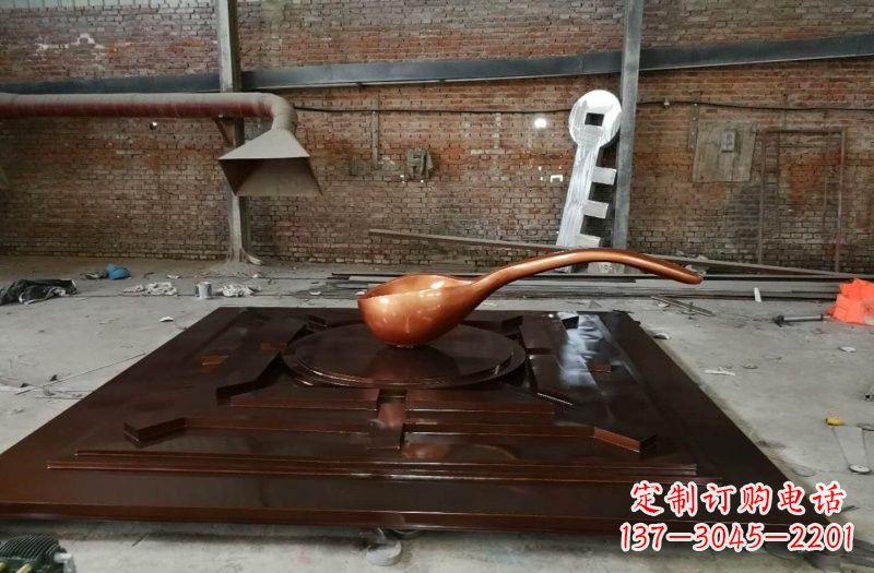 广西玻璃钢仿铜司南雕塑精美装点城市的灵魂