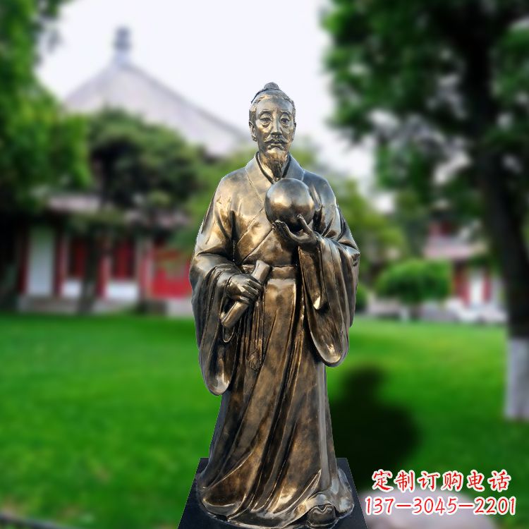 广西玻璃钢仿铜雕塑——纪念东汉时期著名天文学家张衡